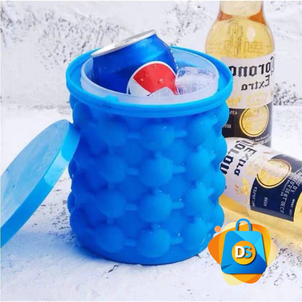 Mini Balde Forma De Gelo em Silicone Faz até 120 Cubos de gelo