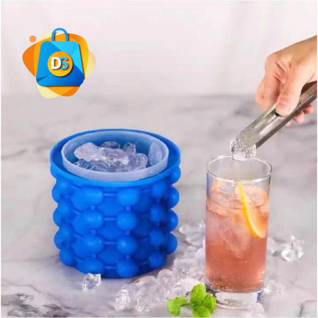 Mini Balde Forma De Gelo em Silicone Faz até 120 Cubos de gelo