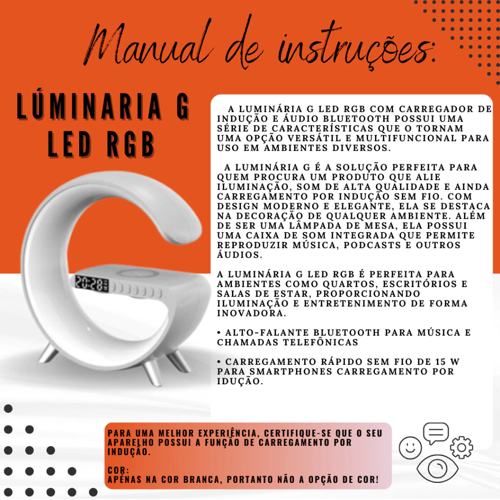 Caixinha De Som G-speaker Carregador Sem Fio Multifunçao Bluetooth