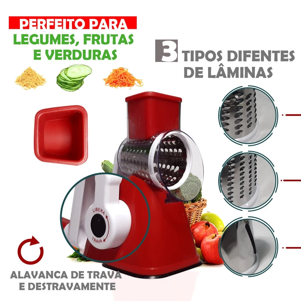 Fatiador Mandoline De Legumes Frutas e Verduras 3 em 1